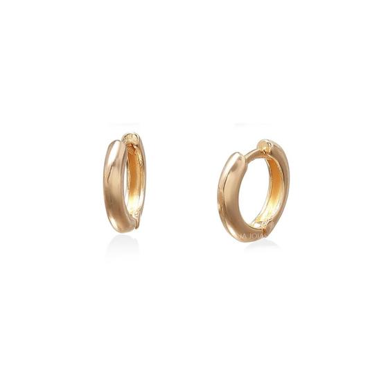 Imagem de Argola Lisa Click Banhado a Ouro 18K 11mm