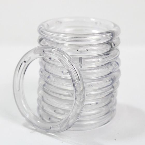 Imagem de Argola Plástica Para Cortina 4cm Transparente Resistente 30 Unidades