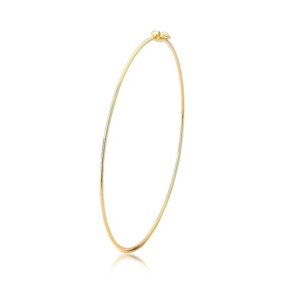 Imagem de Argola Pulseira feminina fio oval com fecho Ouro 10k