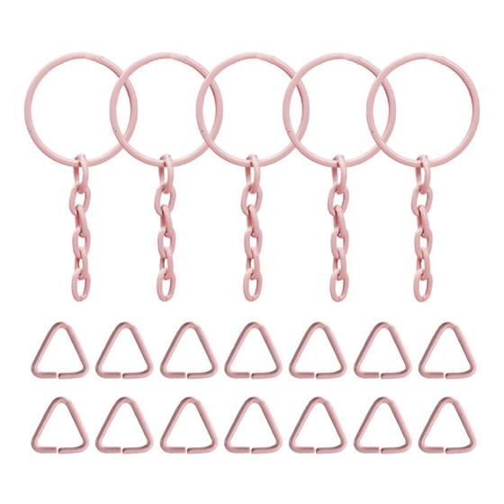 Imagem de Argola Rosa Bebe 23mm Com Corrente & Triangulo 2000 Un Qualidade Resistente