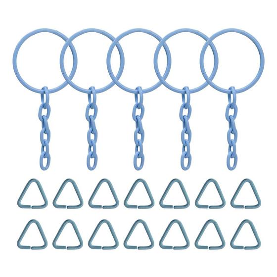 Imagem de Argolas Para Chaveiro 23mm Com Corrente 5 Elos 1000 Unidades