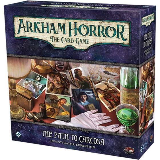 Imagem de Arkham Horror O Jogo de Cartas O Caminho para Carcosa Investigador Expansão  Jogo de Terror e Mistério   de Jogo de Cartas Cooperativo Idade 14+  1-2 Jogadores  Tempo médio de jogo 1-2 horas  Feito por Fantasy Flight Games