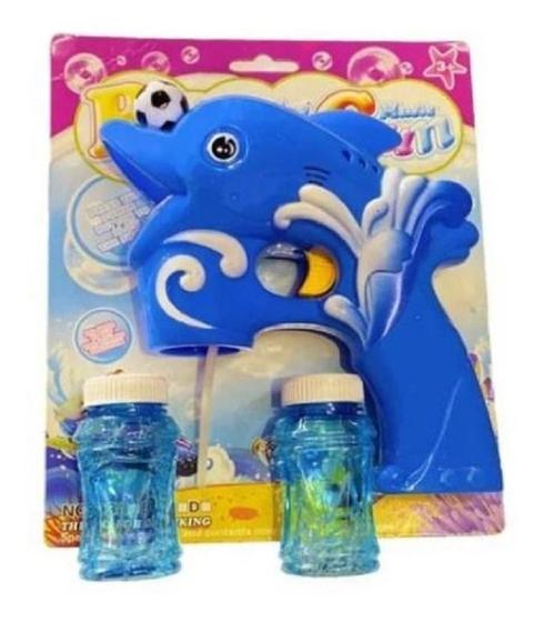 Imagem de Arma Pistola Toys Lança Bolhas Bolinha Sabão Kids Musica Led cor azul