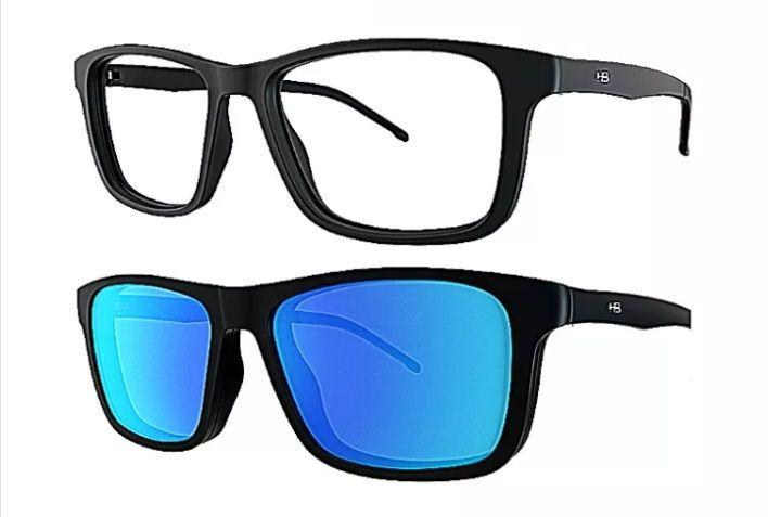 Imagem de Armação de grau hb switch 0351 matte black d blue polarized