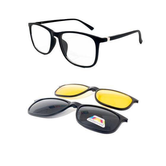 Menor preço em Armação Óculos de Grau 3 em 1 Clip On Vários Modelos