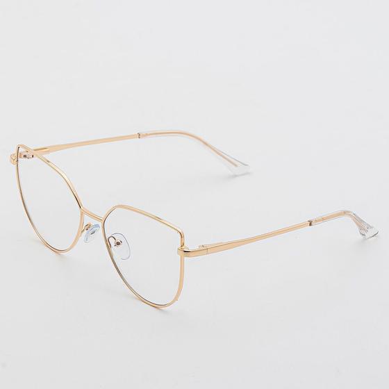 Imagem de Armação Óculos de Grau Feminina Metal Gatinho Dourada Susan- Óculos Sunrise