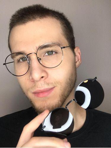 Armação Óculos Grau Clipon 2 Em 1 Redondo Masculino Marcos Grafite Menor preço em Armação Óculos Grau Clipon 2 Em 1 Redondo Masculino Marcos Grafite