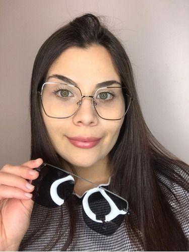 Imagem de Armação Óculos Grau Clipon Feminino Thelma Grafiti