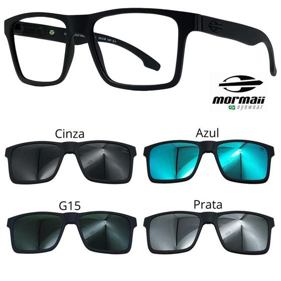 Imagem de Armação Oculos Mormaii Swap Ng 6098 Preto Com 4 Clipons Cgap