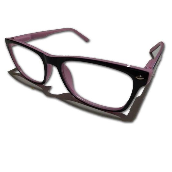 Imagem de Armação para Óculos de Grau Acetato Preto com Rosa com Lentes