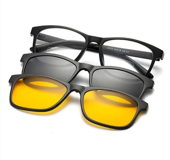 Imagem de Armação para Óculos de Grau Sol Noite ClipOn com 2 Lentes Polarizadas