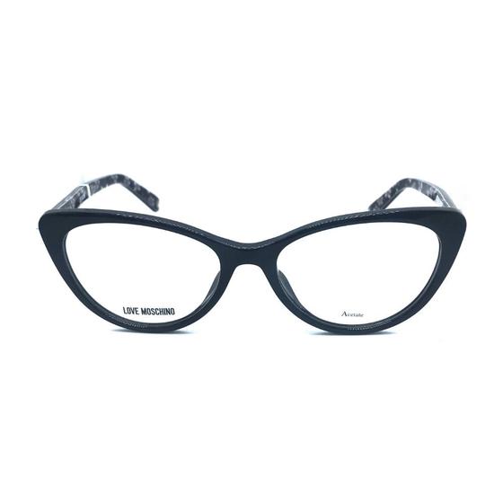 Imagem de Armação para Óculos Gatinho Feminino Love Moschino Preto Acetinado 807