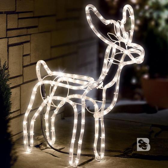 Imagem de Armação Rena Macho de Led Média Enfeite Decoração Natal Linda para Jardim Pisca Pisca 127v ou 220v