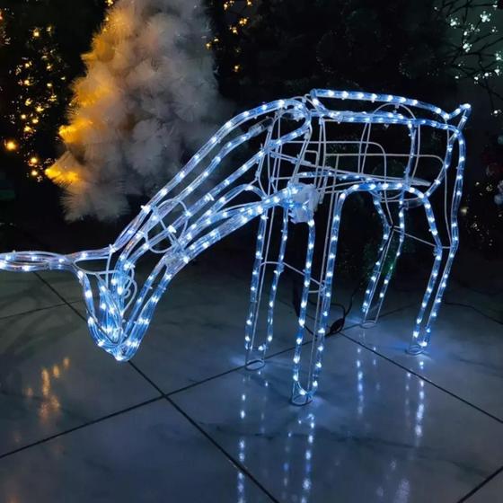 Imagem de Armação Rena Neon Movimento Grande Enfeite De Natal Decoração Externo