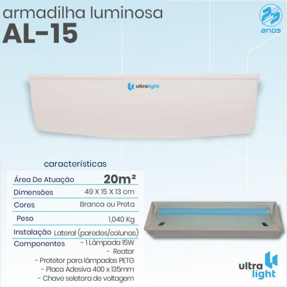 Imagem de Armadilha Luminosa Mata Moscas Arandela AL-15