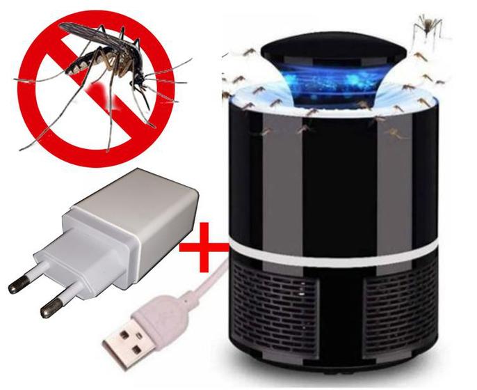 Imagem de Armadilha Mata Mosquito + Tomada Usb Pernilongo Led Violeta