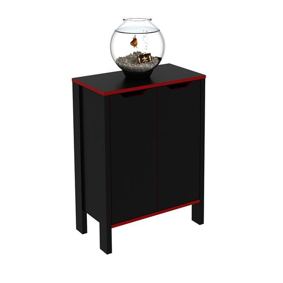 Imagem de Armário 2 Portas para Escritório Home Office Gamer ME4164 MDP Preto/Vermelho G69 - Gran Belo