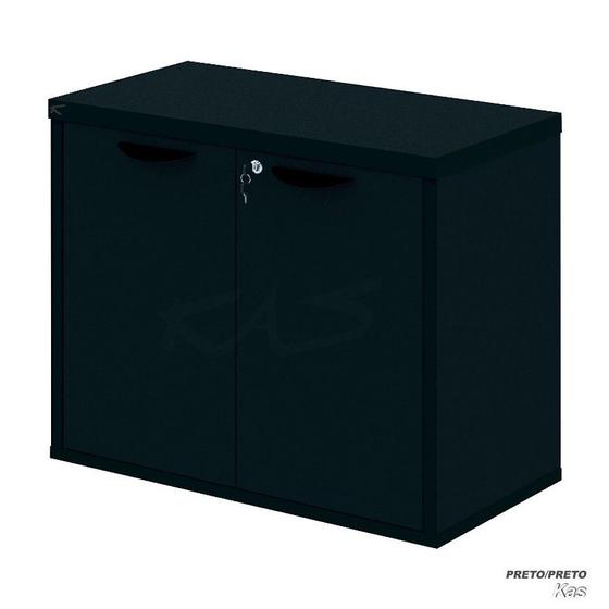 Imagem de Armário 74x80x42 Baixo Para Escritório LGT15 FD3 - PRETO/PRETO - KASMOBILE