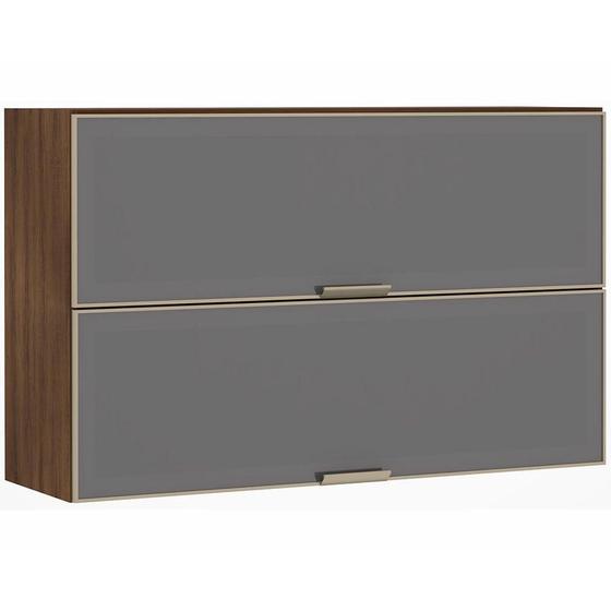 Imagem de Armário Aéreo 120cm 2 Portas Inox Com Prata Dourado