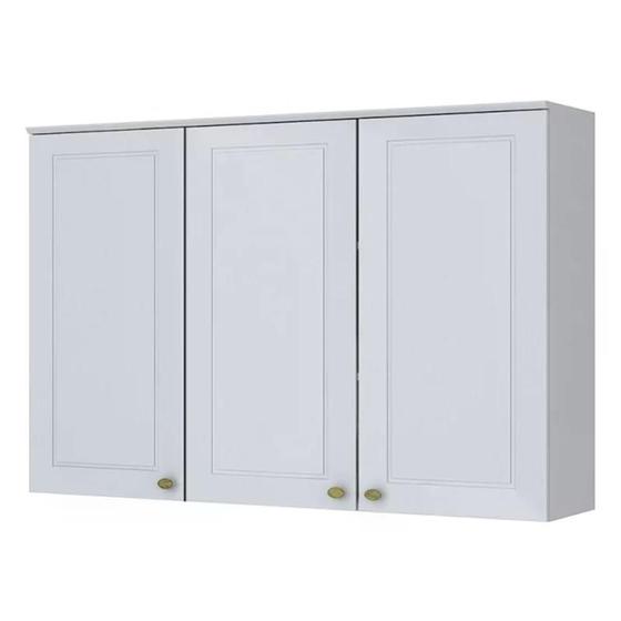 Imagem de Armário Aéreo 3 portas 120cm Americana Branco HP - Móveis Henn