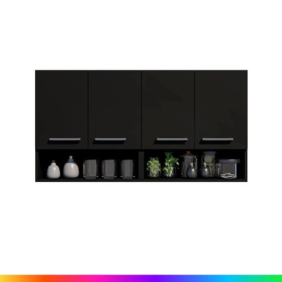 Imagem de Armário Aereo 4 Portas 120cm Modular Multiuso com Nicho Móveis Bonatto