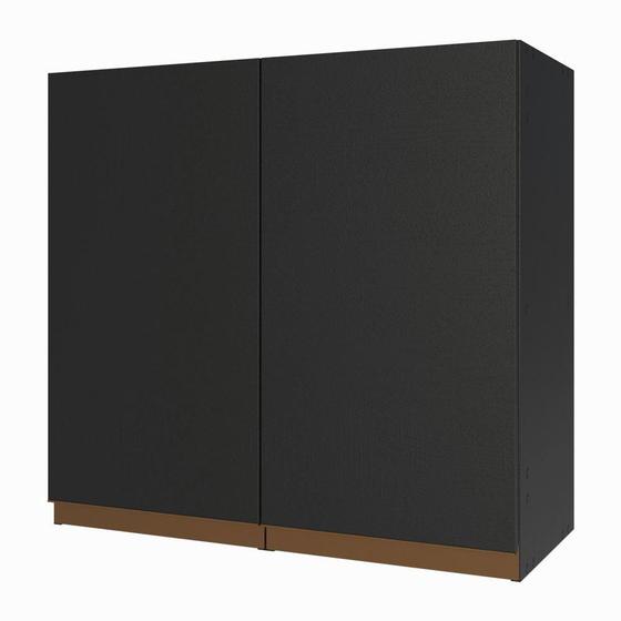 Imagem de Armário Aéreo 70 cm 2 Portas Preto Reims Madesa