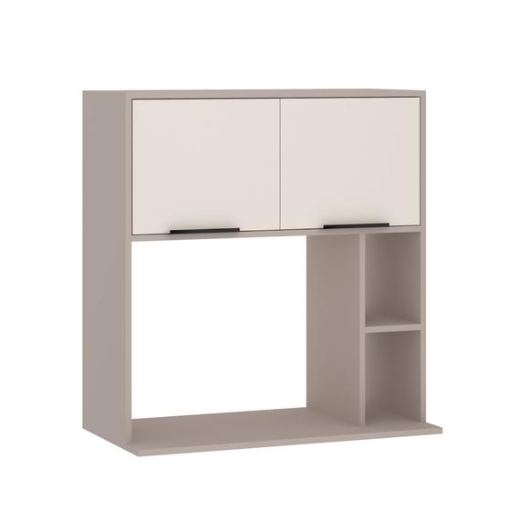 Imagem de Armário Aéreo 80 cm 2 Portas com Nicho Microondas Stylo Luciane Móveis