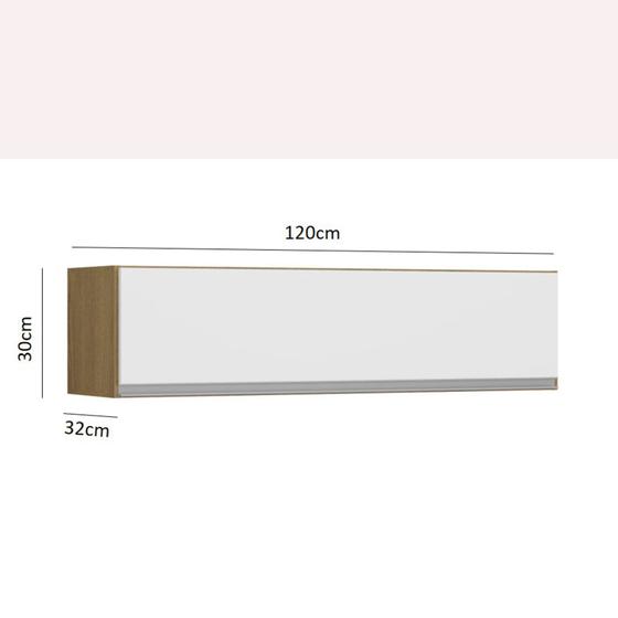 Armário Aéreo Basculante de Cozinha Sabrina 01 Porta 120x30x31 Avelã/Branco TX - Soluzione - 0461 Menor preço em Armário Aéreo Basculante de Cozinha Sabrina 01 Porta 120x30x31 Avelã/Branco TX - Soluzione - 0461