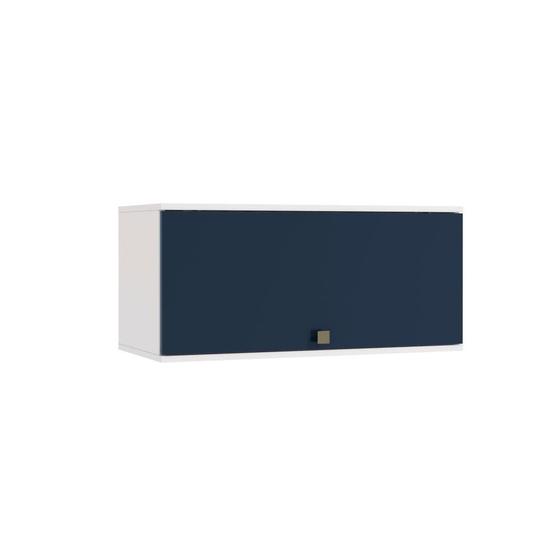 Imagem de Armário Aéreo Celeste Kappesberg 100% MDF 1 Porta Basculante Branco/Azul 80cm