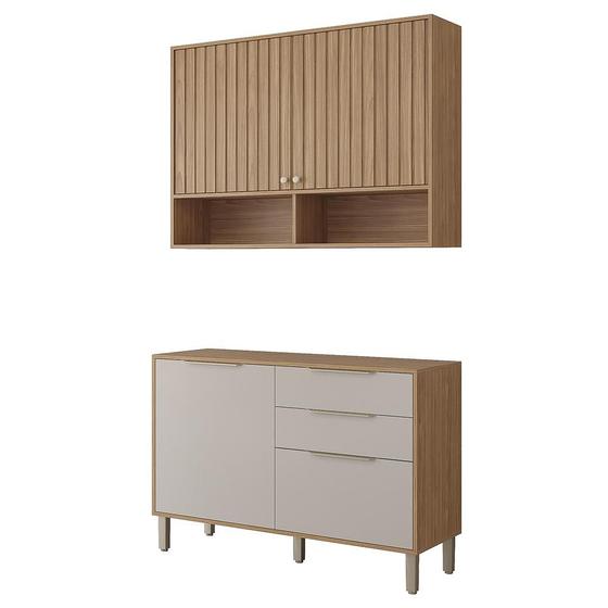 Armario Aereo com Balcão Divina 120cm com 4 Portas 2 Gavetas Menor preço em Armario Aereo com Balcão Divina 120cm com 4 Portas 2 Gavetas