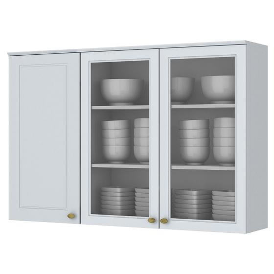 Armário Aéreo Cozinha 120 Cm Americana 3 Portas 100% Mdf Branco Hp C363 - Henn Menor preço em Armário Aéreo Cozinha 120 Cm Americana 3 Portas 100% Mdf Branco Hp C363 - Henn