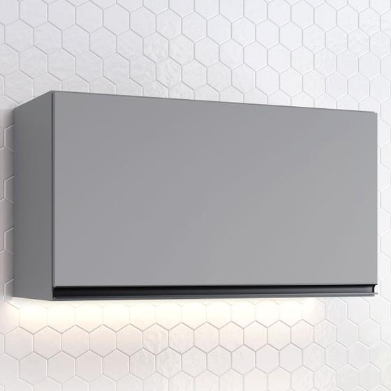 Armário Aéreo Cozinha 80 cm Belize 1 Porta Basculante 100% Mdf Cinza - Henn Menor preço em Armário Aéreo Cozinha 80 cm Belize 1 Porta Basculante 100% Mdf Cinza - Henn