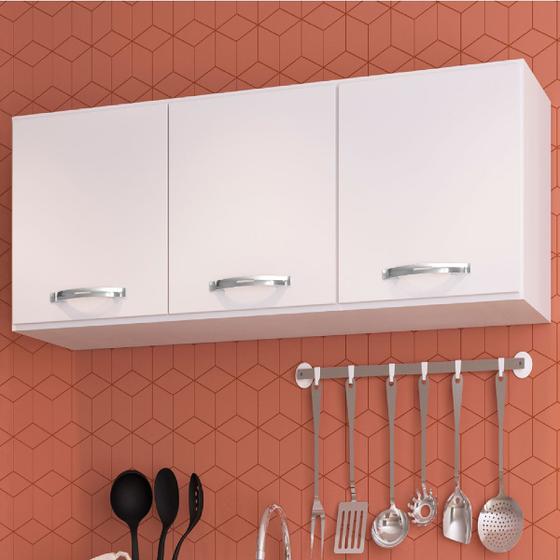 Armário Aéreo Cozinha Light 3 Portas Branco - Irm Móveis Menor preço em Armário Aéreo Cozinha Light 3 Portas Branco - Irm Móveis