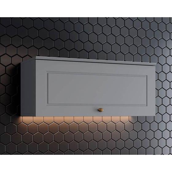 Imagem de Armário Aéreo Cozinha Modulado Americana 1 Porta Basculante 80cm Cinza - Henn