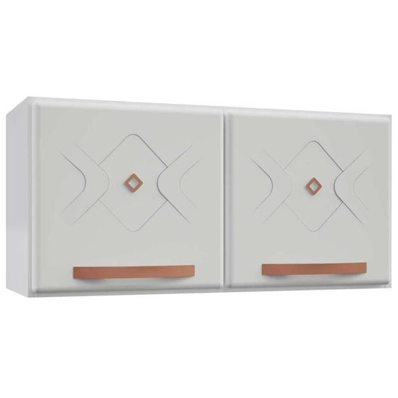 Imagem de Armário Aéreo Cozinha Modulado Mirage New Aço c/ 2 Portas 80cm Branco - Telasul