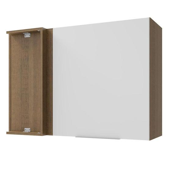 Imagem de Armário Aéreo de Canto Madesa Stella 1 Porta - Rustic/Branco