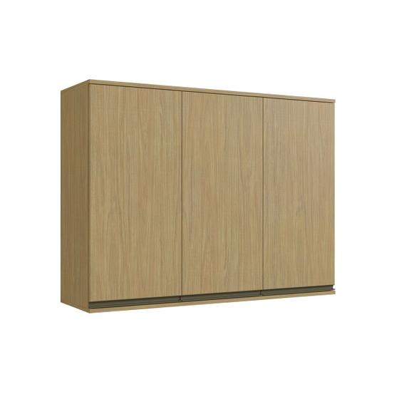 Imagem de Armário Aéreo de Cozinha 120cm com 3 Portas 4 Prateleiras Nova Dubai 3911 Casamia - Louro Freijó