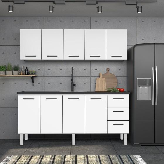 Armário Aéreo de Cozinha em Aço 180cm 3 Portas Vênus Cozimax Branco Menor preço em Armário Aéreo de Cozinha em Aço 180cm 3 Portas Vênus Cozimax Branco