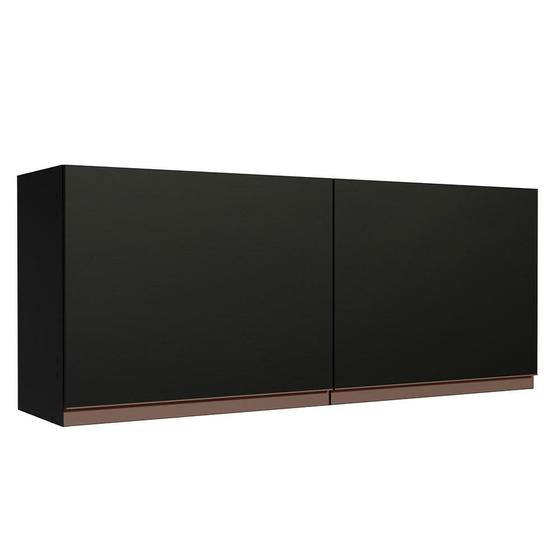 Armário Aéreo de Cozinha Madesa Reims 120 x 50 cm 2 Portas - Preto Menor preço em Armário Aéreo de Cozinha Madesa Reims 120 x 50 cm 2 Portas - Preto