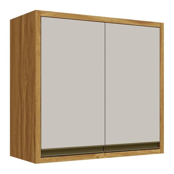 Imagem de Armário Aéreo Duplo Ronipa Tempranillo 80cm com 2 Portas - Amêndoa/Off white