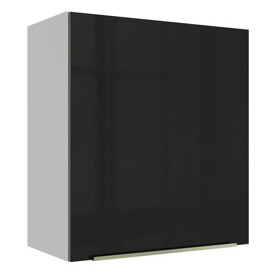 Imagem de Armário Aéreo Madesa Lux 60 cm 1 Porta - Branco/Preto