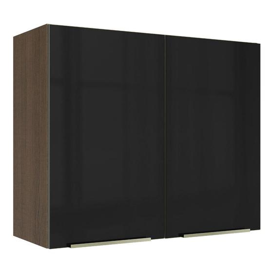 Menor preço em Armário Aéreo Madesa Lux 80 cm 2 Portas - Rustic/Preto