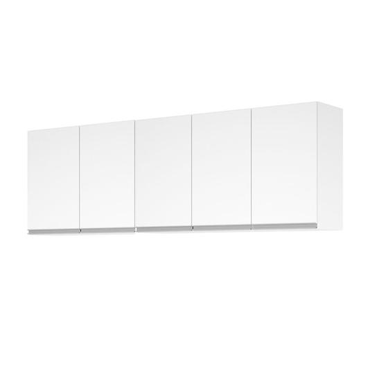 Armario aereo modulado 5 portas milla branco puxador aluminio Menor preço em Armario aereo modulado 5 portas milla branco puxador aluminio