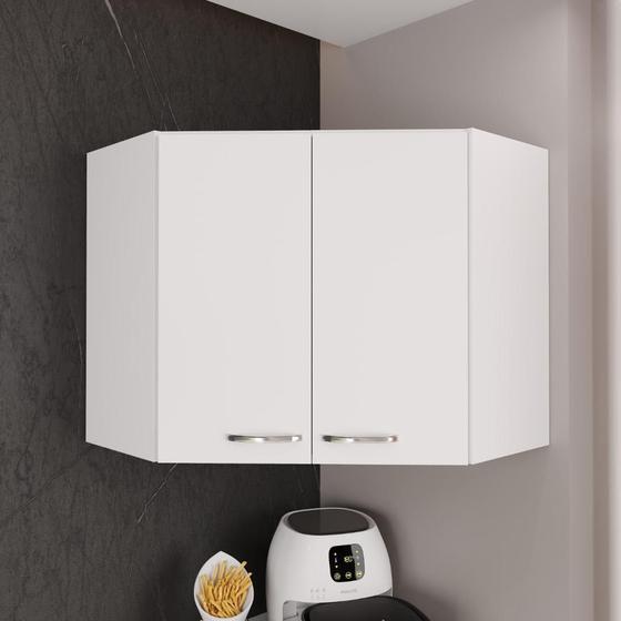 Armário Aéreo Modulado De Canto Fidelitá Viena 75 Cm 2 Portas Branco