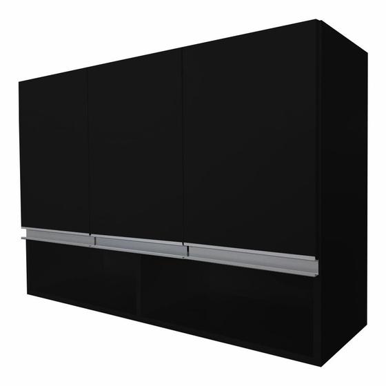 Imagem de Armário Aéreo Multiuso 3 Portas Com Nicho P/Cozinha 100% Mdf