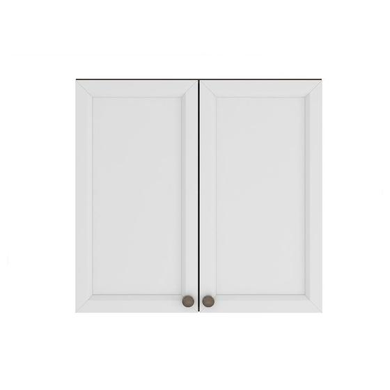 Armário Aéreo Multiuso com 02 Portas 80 cm Unna Nogueira/Branco Poliman Menor preço em Armário Aéreo Multiuso com 02 Portas 80 cm Unna Nogueira/Branco Poliman