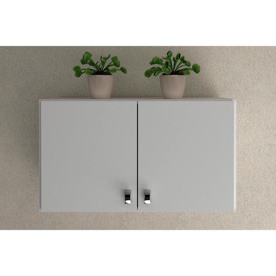 Imagem de Armário Aéreo Multiuso p/Área Serviço AM3103 c/ 2 Portas Branco - Tecno Mobili