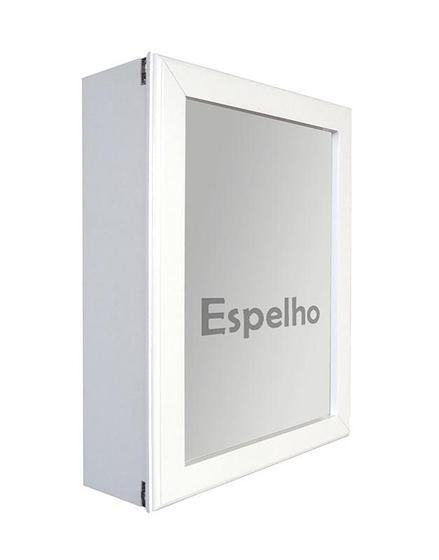 Armário Aéreo para Banheiro com Espelho Espelheira - Branco Menor preço em Armário Aéreo para Banheiro com Espelho Espelheira - Branco