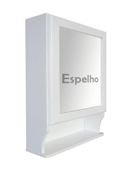 Imagem de Armário Aéreo para Banheiro com Espelho Retrô Espelheira - Branco