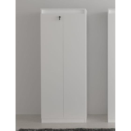 Imagem de Armário Alto com 2 Portas para Escritório Branco Tecnomobili